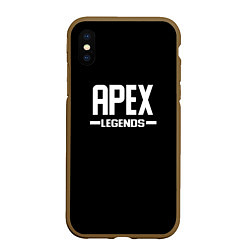 Чехол iPhone XS Max матовый Apex legends logo white, цвет: 3D-коричневый