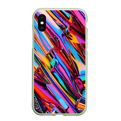 Чехол iPhone XS Max матовый Разноцветная фольга