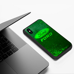 Чехол iPhone XS Max матовый Ford - green gradient, цвет: 3D-черный — фото 2