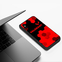 Чехол iPhone XS Max матовый Valorant - red gradient посередине, цвет: 3D-черный — фото 2