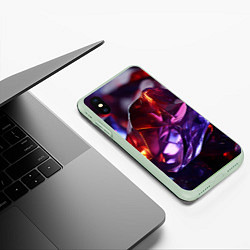 Чехол iPhone XS Max матовый Блестящие яркие камни текстура, цвет: 3D-салатовый — фото 2