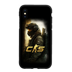 Чехол iPhone XS Max матовый Counter strike спецназовец