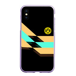 Чехол iPhone XS Max матовый Borussia sport line, цвет: 3D-светло-сиреневый