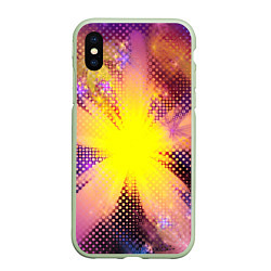 Чехол iPhone XS Max матовый Абстракция цветок, цвет: 3D-салатовый