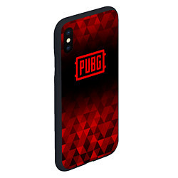 Чехол iPhone XS Max матовый PUBG red poly, цвет: 3D-черный — фото 2