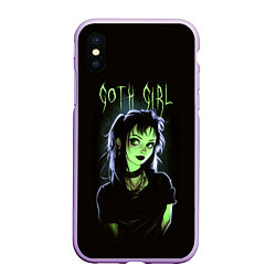 Чехол iPhone XS Max матовый Goth girl - Beetlejuice, цвет: 3D-сиреневый