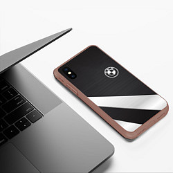 Чехол iPhone XS Max матовый BMW sport line geometry steel, цвет: 3D-коричневый — фото 2