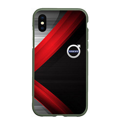 Чехол iPhone XS Max матовый Volvo metal stripes