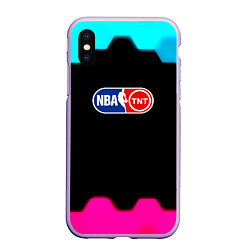 Чехол iPhone XS Max матовый NBA текстура соты, цвет: 3D-светло-сиреневый