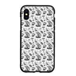 Чехол iPhone XS Max матовый Зарянка и грибы