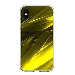 Чехол iPhone XS Max матовый Gold stripes abstraction