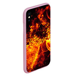 Чехол iPhone XS Max матовый Огненный фрактал текстура, цвет: 3D-розовый — фото 2