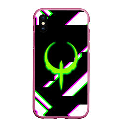 Чехол iPhone XS Max матовый Quake глитч геометрия