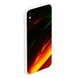 Чехол iPhone XS Max матовый Geometry stripes line color, цвет: 3D-белый — фото 2