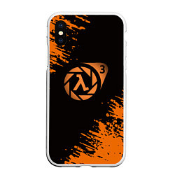 Чехол iPhone XS Max матовый Half life 3 краски оранжевые