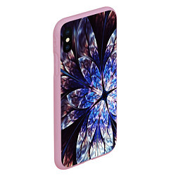 Чехол iPhone XS Max матовый Фрактальный узора стекло, цвет: 3D-розовый — фото 2