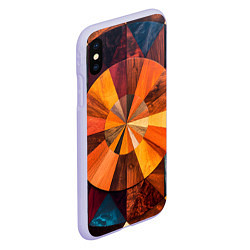 Чехол iPhone XS Max матовый Круговая мозайка, цвет: 3D-светло-сиреневый — фото 2