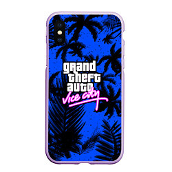 Чехол iPhone XS Max матовый Vice cuty gta tropic steel, цвет: 3D-сиреневый