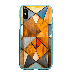 Чехол iPhone XS Max матовый Мозайка, цвет: 3D-мятный