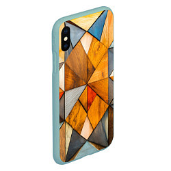 Чехол iPhone XS Max матовый Мозайка, цвет: 3D-мятный — фото 2