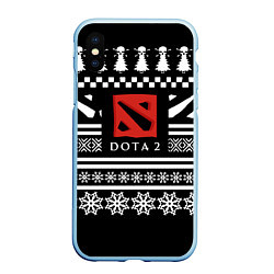 Чехол iPhone XS Max матовый Dota pattern game, цвет: 3D-голубой