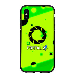 Чехол iPhone XS Max матовый Portal 2 geometry steel