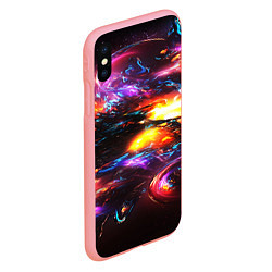 Чехол iPhone XS Max матовый Неоновая абстракция краски, цвет: 3D-баблгам — фото 2