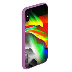 Чехол iPhone XS Max матовый Текстура краски, цвет: 3D-фиолетовый — фото 2