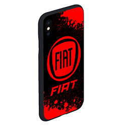 Чехол iPhone XS Max матовый Fiat - red gradient, цвет: 3D-черный — фото 2