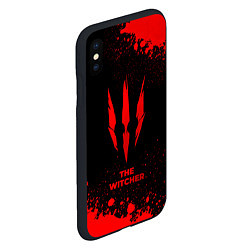 Чехол iPhone XS Max матовый The Witcher - red gradient, цвет: 3D-черный — фото 2