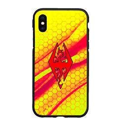 Чехол iPhone XS Max матовый The Elder Scrolls соты текстура, цвет: 3D-черный