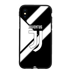 Чехол iPhone XS Max матовый Juventus geometry steel, цвет: 3D-черный