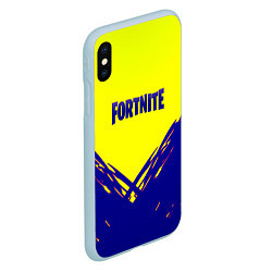 Чехол iPhone XS Max матовый Fortnite краски абстракция, цвет: 3D-голубой — фото 2