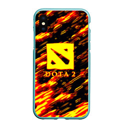 Чехол iPhone XS Max матовый DOTA2 огенный стиль текстура