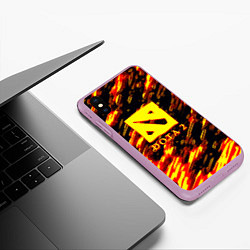 Чехол iPhone XS Max матовый DOTA2 огенный стиль текстура, цвет: 3D-сиреневый — фото 2