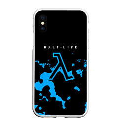 Чехол iPhone XS Max матовый Half life синий камуфляж