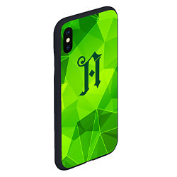 Чехол iPhone XS Max матовый Architects green poly, цвет: 3D-черный — фото 2