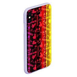 Чехол iPhone XS Max матовый Fortnite neon game, цвет: 3D-светло-сиреневый — фото 2