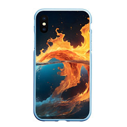 Чехол iPhone XS Max матовый Вода и огонь