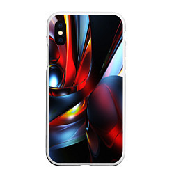 Чехол iPhone XS Max матовый Абстрактные волны геометрия