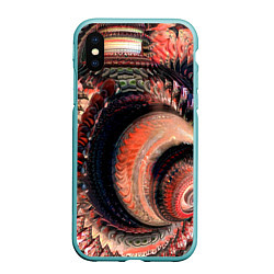 Чехол iPhone XS Max матовый Оптическая абстракция текстура, цвет: 3D-мятный