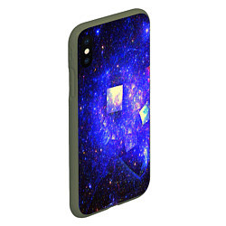 Чехол iPhone XS Max матовый Космическая абстракция звезды, цвет: 3D-темно-зеленый — фото 2