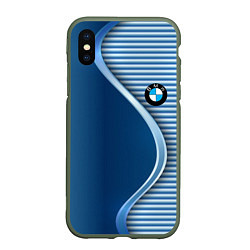 Чехол iPhone XS Max матовый BMW текстура, цвет: 3D-темно-зеленый