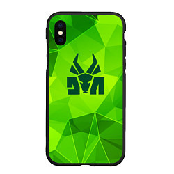 Чехол iPhone XS Max матовый Die Antwoord green poly, цвет: 3D-черный