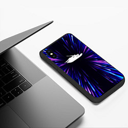 Чехол iPhone XS Max матовый Papa Roach neon energy, цвет: 3D-черный — фото 2