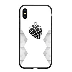 Чехол iPhone XS Max матовый Green Day white poly, цвет: 3D-черный