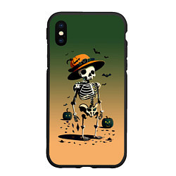 Чехол iPhone XS Max матовый Funny skeleton - ai art fantasy