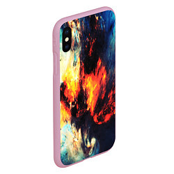 Чехол iPhone XS Max матовый Абстрактный космос текстура, цвет: 3D-розовый — фото 2