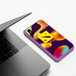 Чехол iPhone XS Max матовый Dota 2 неоновая абстракция, цвет: 3D-фиолетовый — фото 2