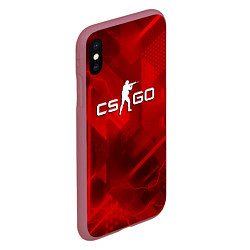 Чехол iPhone XS Max матовый CSGO абстракция, цвет: 3D-малиновый — фото 2